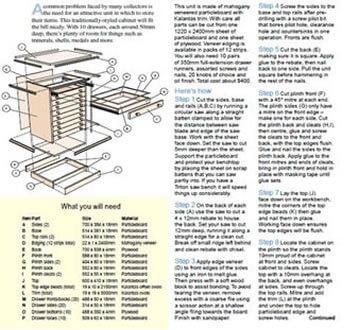 Cabinet plan with parts list